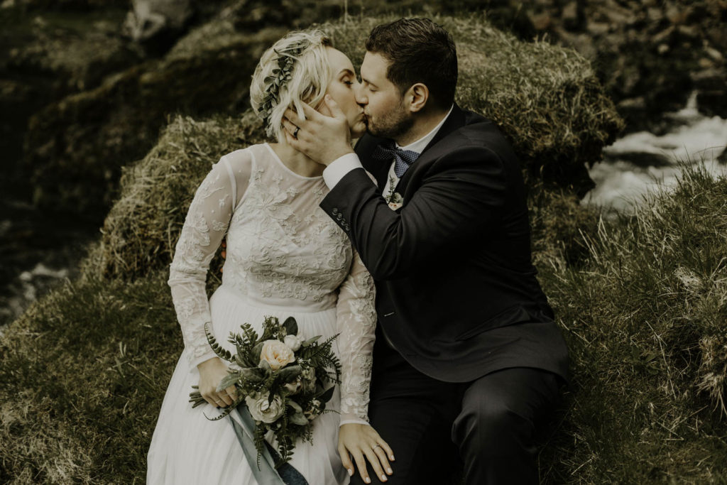 Adventure elopement in Iceland on private local land