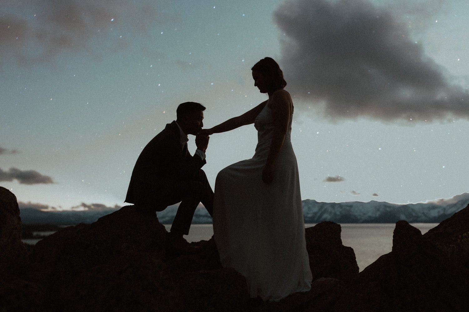 mountain engagement lake tahoe stars wedding photography national park